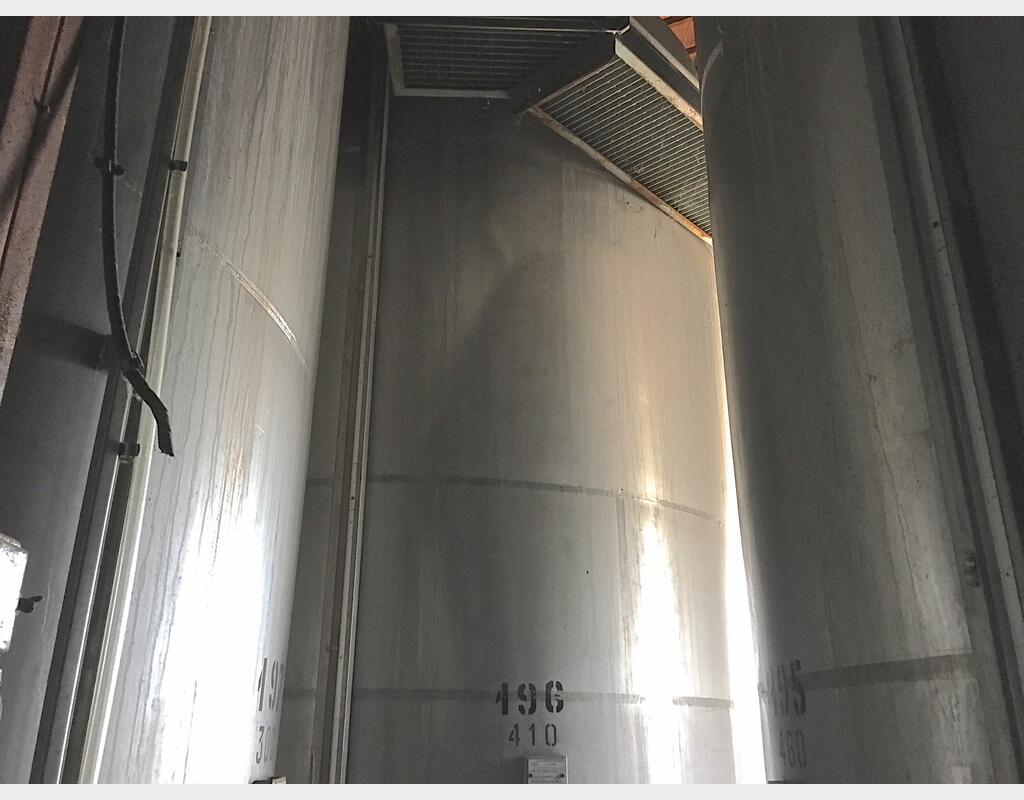 Cuve Inox cylindrique verticale - fond plat de 41 000 litres