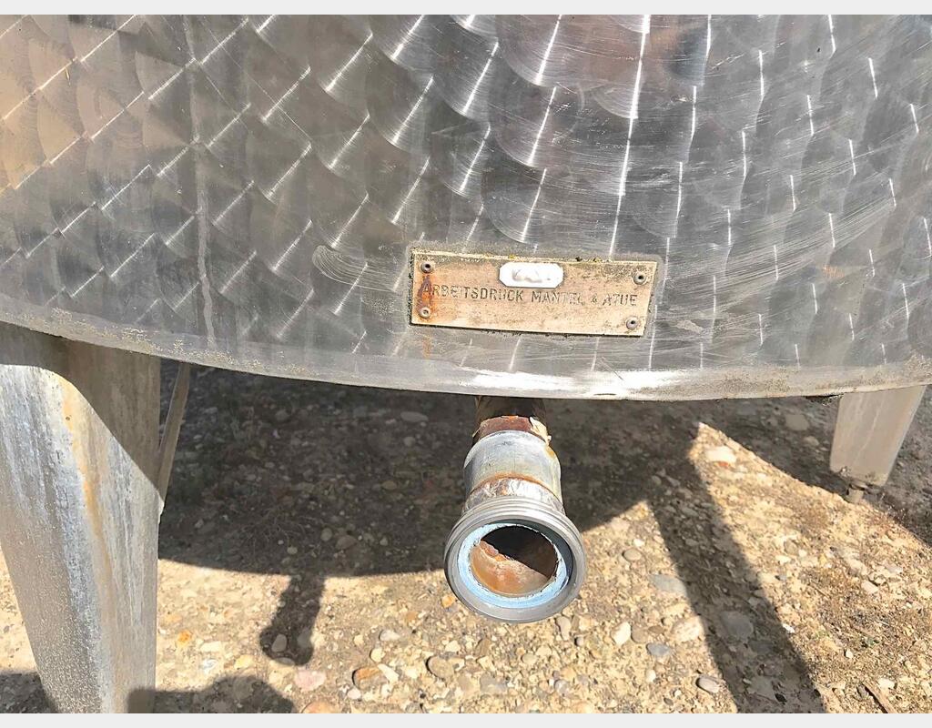 Cuve de mélange inox - Volume : 1500 litres