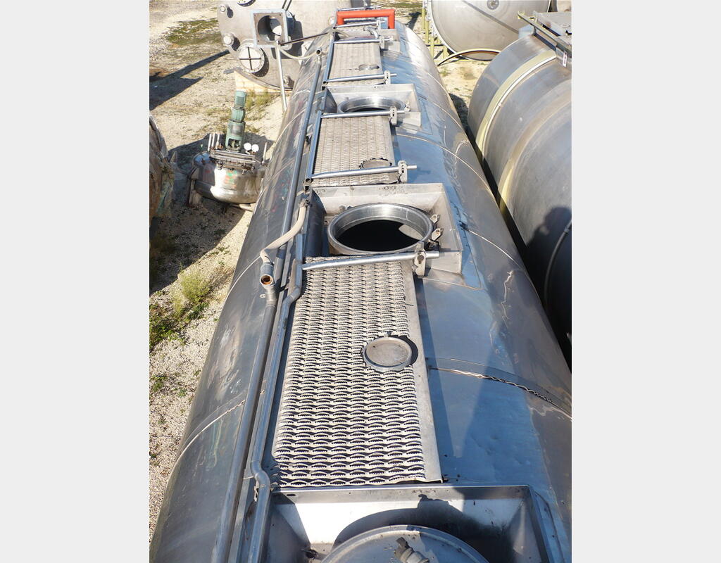 Cuve de stockage en INOX 316 Ti - Cylindrique horizontale sur chassis