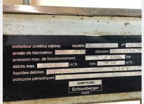 Compteur Alcool SCHLUMBERGER - Sur Skid avec pompe et filtre