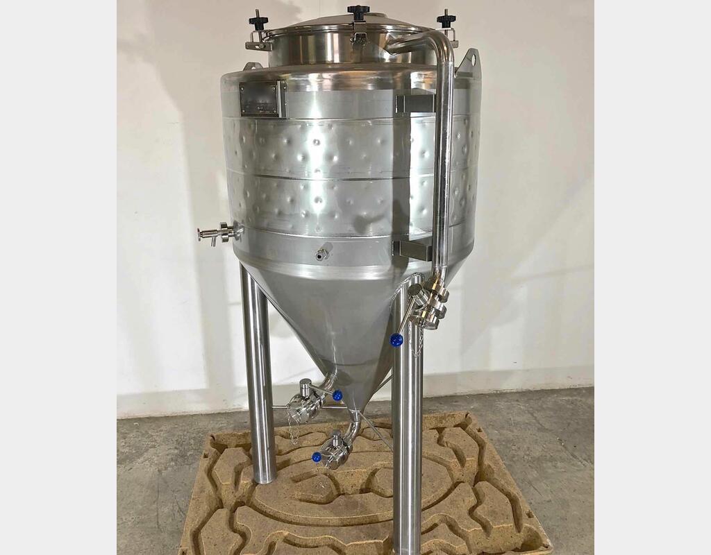 304 stainless steel vat - Closed on feet - Cylindro-conical