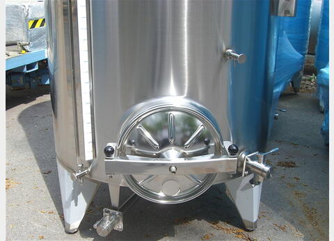 Cuve inox à chapeau flottant  21.50 hls - Fond conique sur pieds