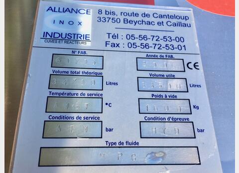 Cuve Inox 304L ferm&eacute;e de 345 hls
