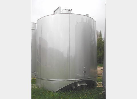 Cuve de stockage inox 37.000 litres - Cylindrique verticale fond pente 2 %