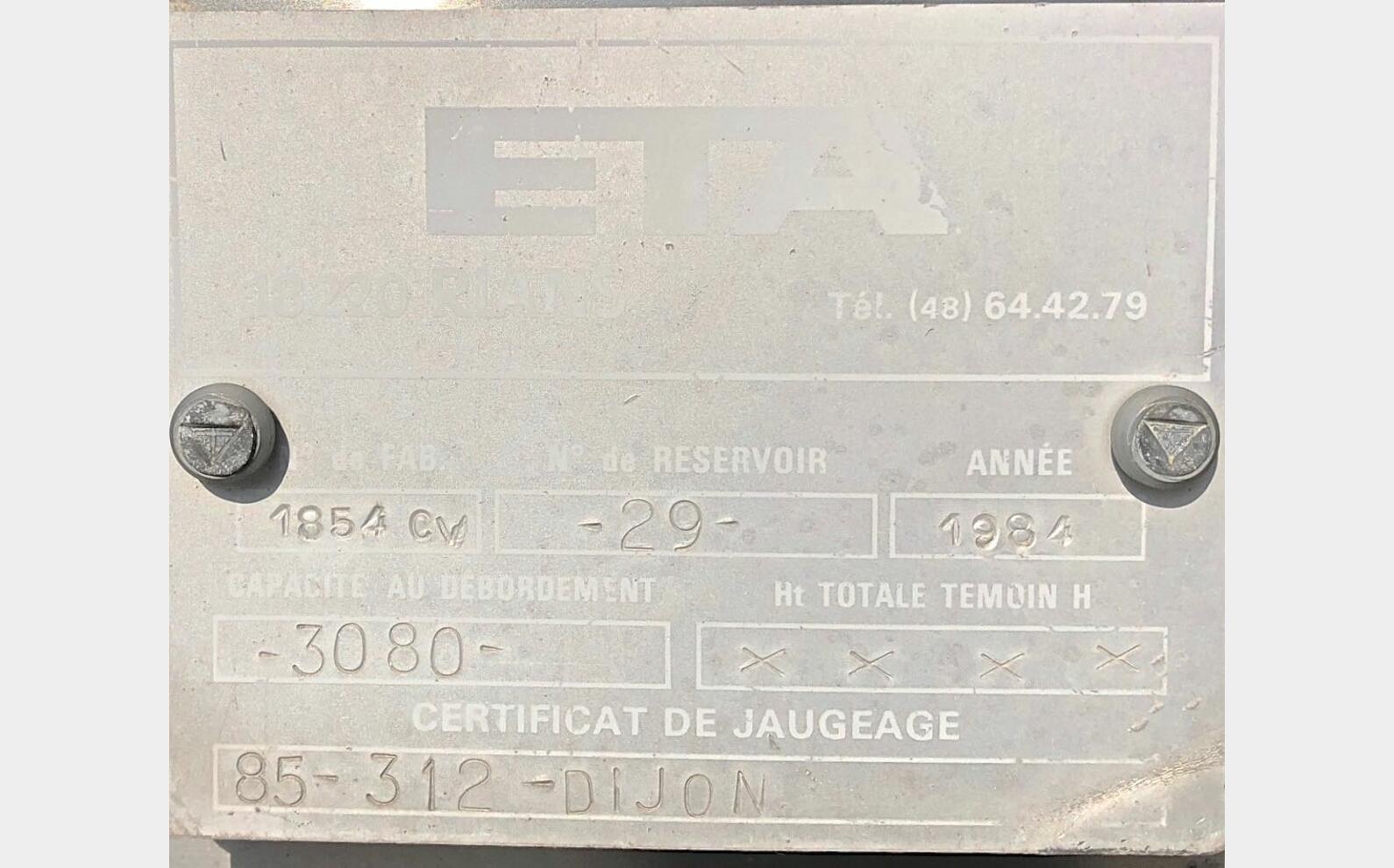 Cuve Inox ETA N29 ETA