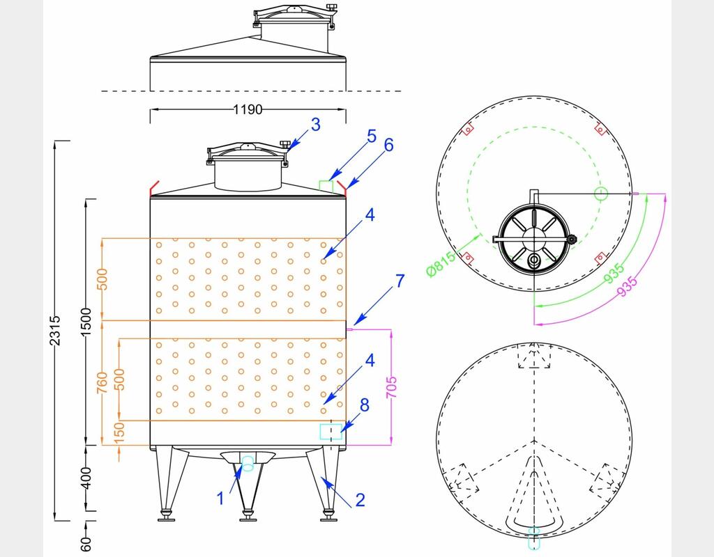 316 stainless steel tank - STOBPTR1700 model