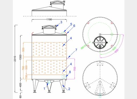 316 stainless steel tank - STOBPTR1700 model