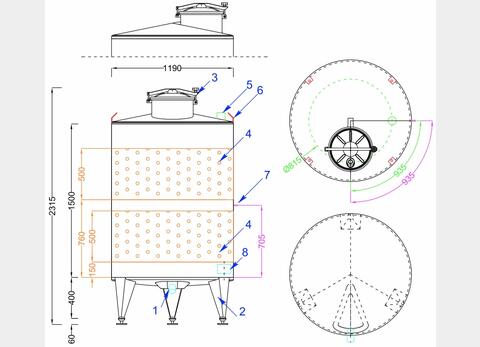 316 stainless steel tank - Cold belt 17 HL (1700 liters) ARSILAC