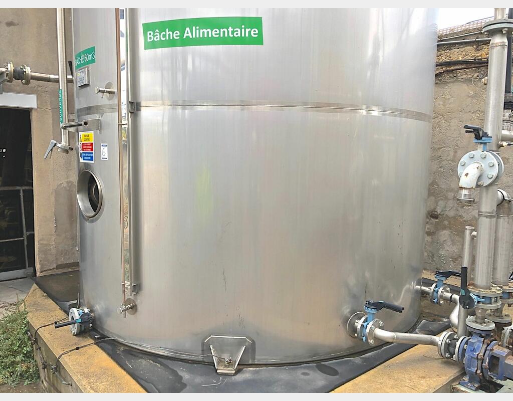 Cuve Inox 304L fond plat sur radier - de 600 hls
