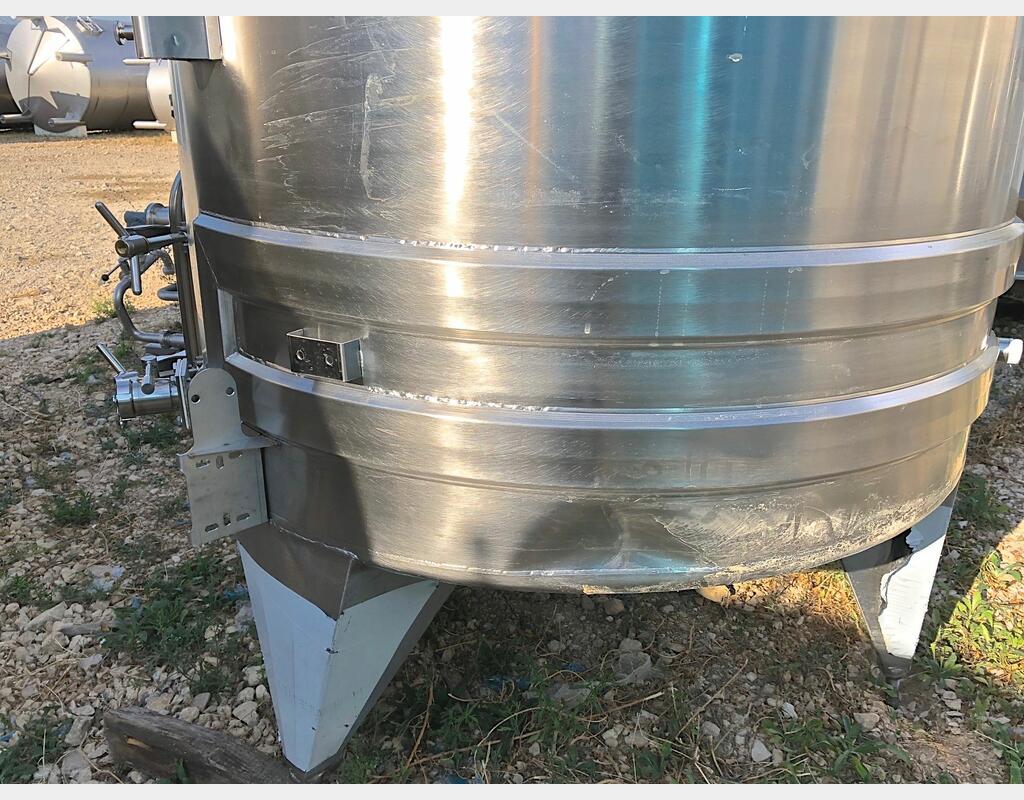 Cuve inox à chapeau flottant  40 hls - Fond incliné sur pieds