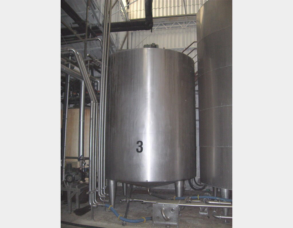Cuve de stockage verticale de 20 m3 - INOX 304, Isoléé , agitée