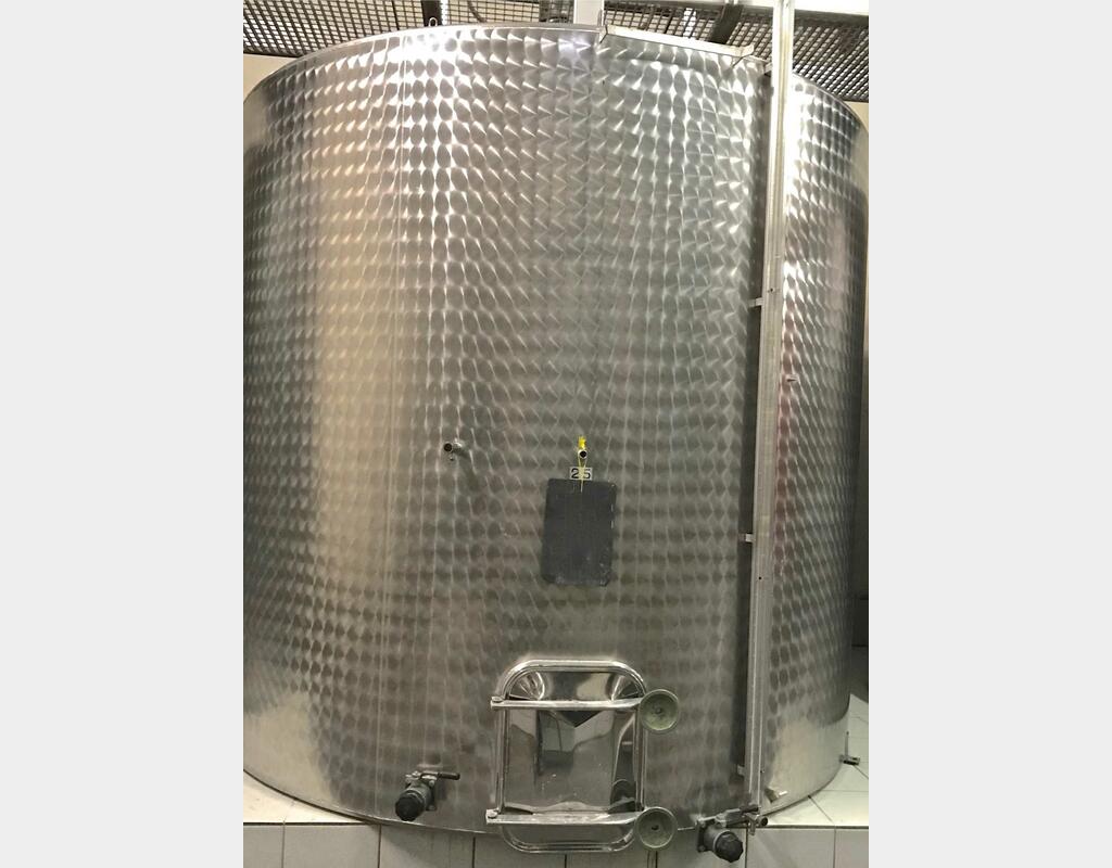 Cuve inox cylindrique verticale - Volume : 155 hls (15500 litres)