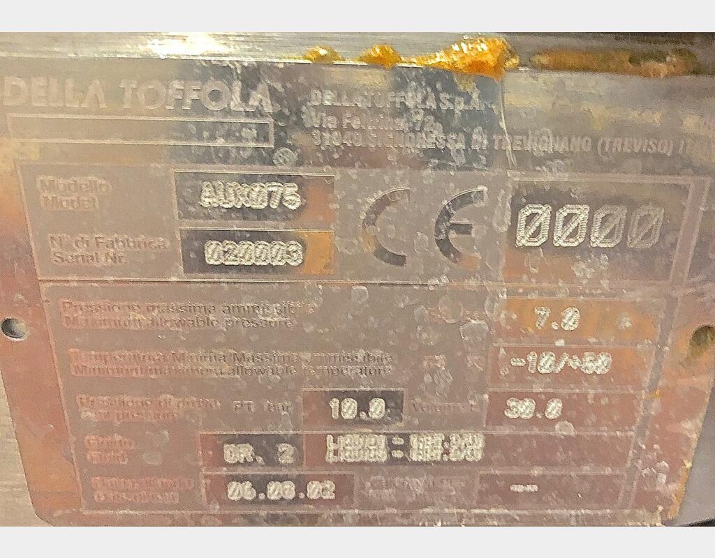 ATEX earth filter - Model NF 10 Flow : 300 HL/h DELLA TOFFOLA