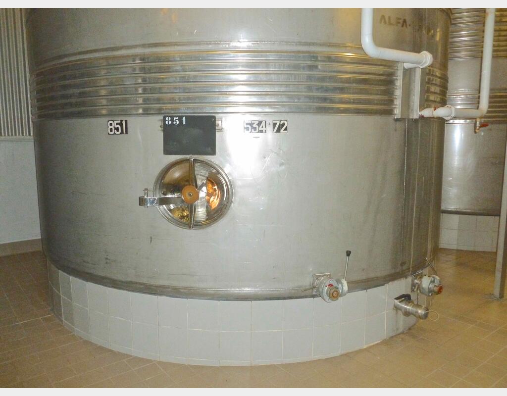 Cuve de stockage inox refroidie - Volume : 524 hectos (52400 litres)