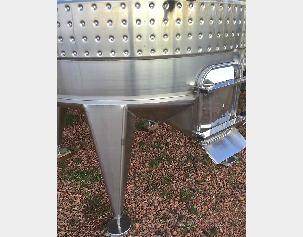 Cuve Inox 316 L de vinification - avec ceinture de refroidissement