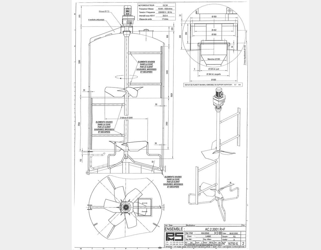 Insulated stainless steel mixing tank