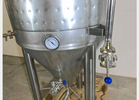 304 stainless steel tank - Closed - On feet - Cylindrical-conical