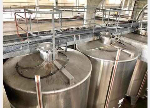 Cuve stockage inox - Fond conique sur pieds 150 HL (15 000 litres)