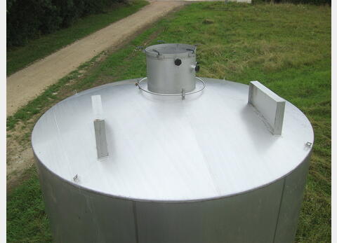 Cuve de stockage inox 37.000 litres - Cylindrique verticale fond pente 2 %