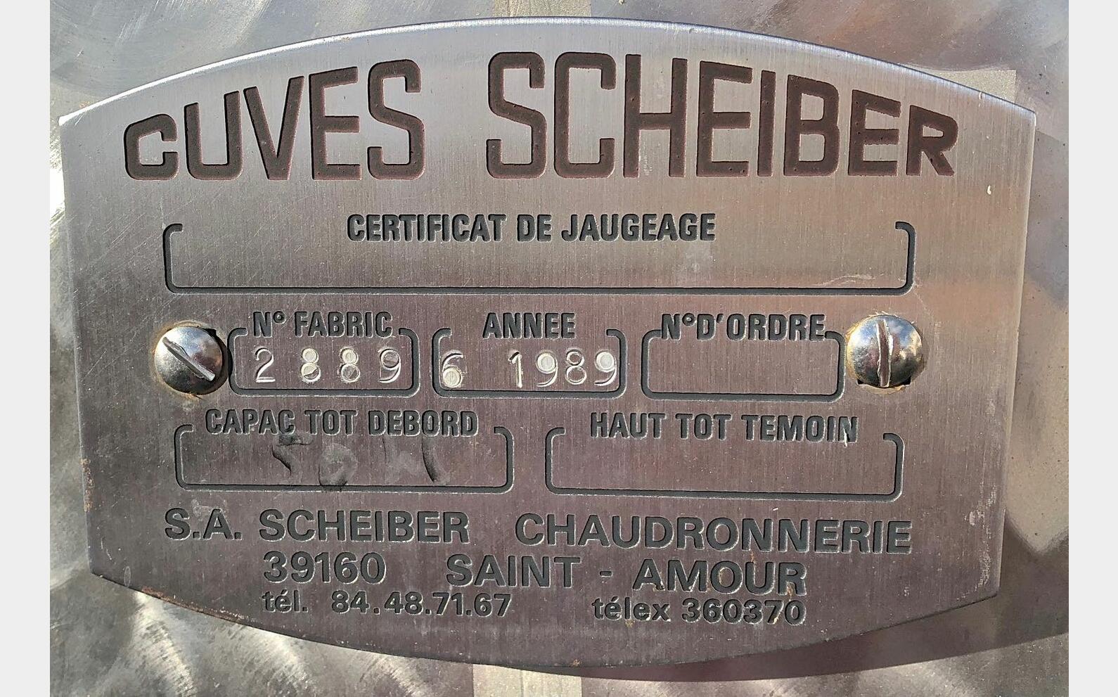 cuve inox autopigeante 50 hls Marque : SCHEIBER