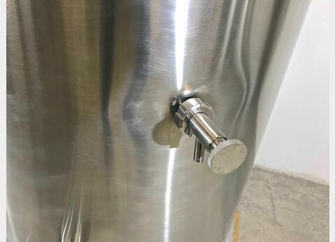 Cylindrical 304 stainless steel tank on frame - with floating cap 300 l