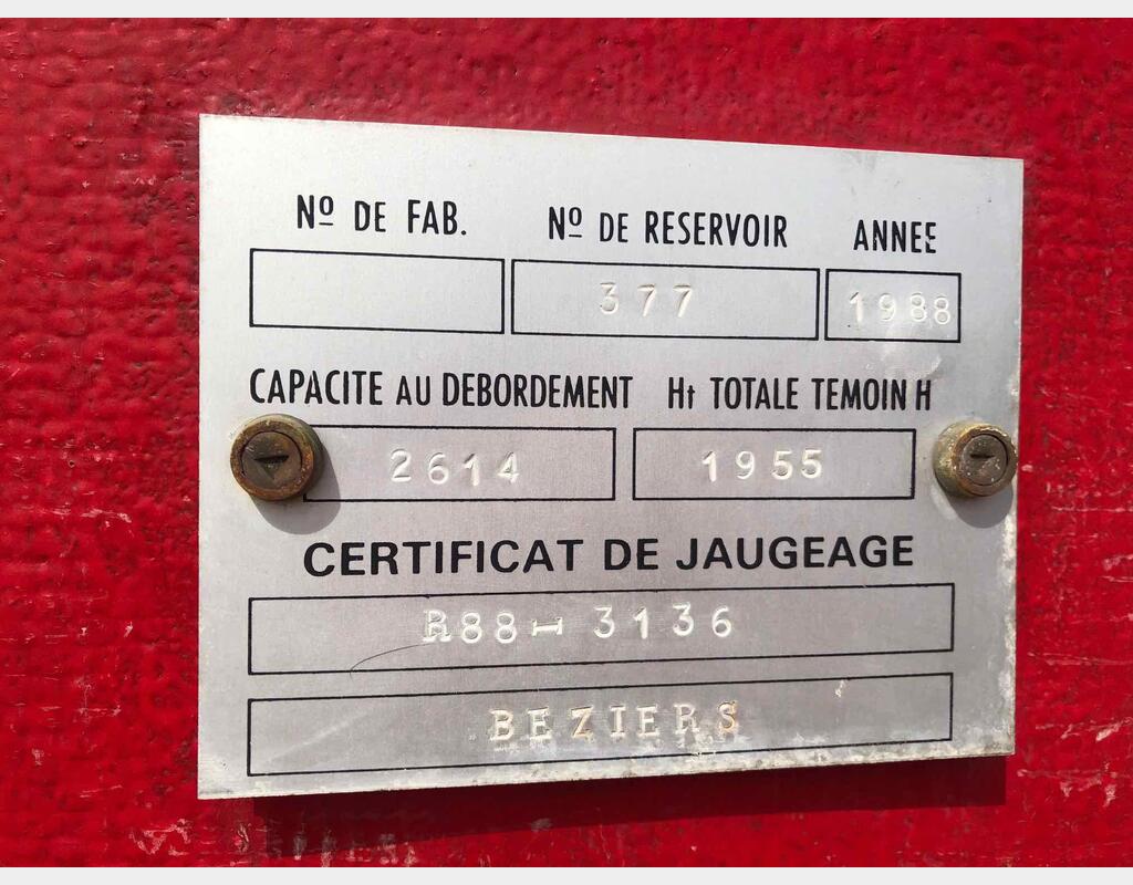 Cuve de stockage fibre - Volume : 26.4  hectos (2640 litres)