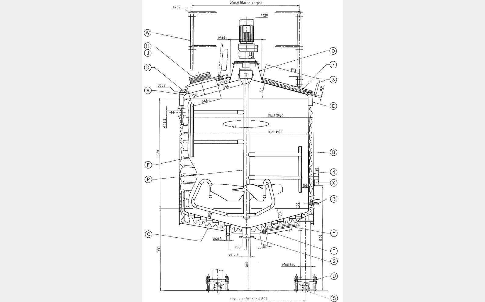 Cuve inox agit&eacute;e isol&eacute;e circuit coquill&eacute; Volume : 5300 litres