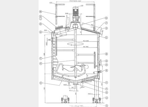 Cuve inox agit&eacute;e isol&eacute;e circuit coquill&eacute; Volume : 5300 litres