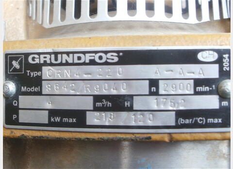 Pompe multicellulaire Grundfoss Mod&eacute;le 8642/R9040 4 m3/h
