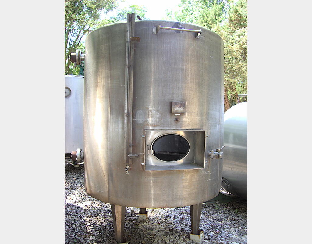 Cuve de stockage isolée en INOX 304 - Cylindrique verticale sur pied
