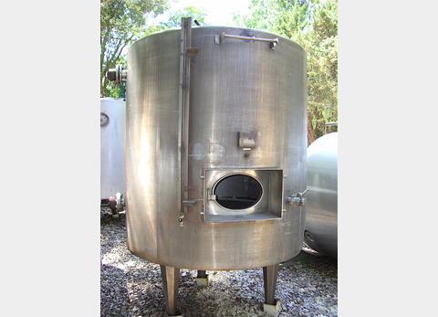 Cuve de stockage isolée en INOX 304 - Cylindrique verticale sur pied