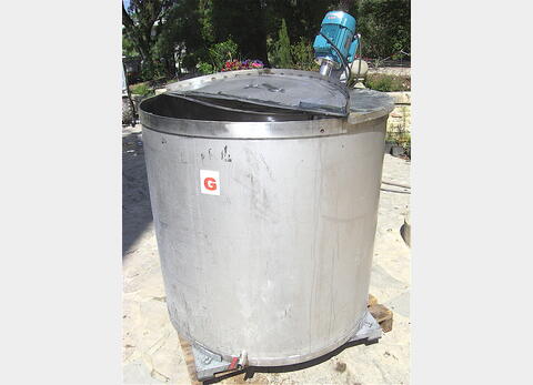 Cuve de mélange, INOX 304L - Cylindrique verticale sur pied
