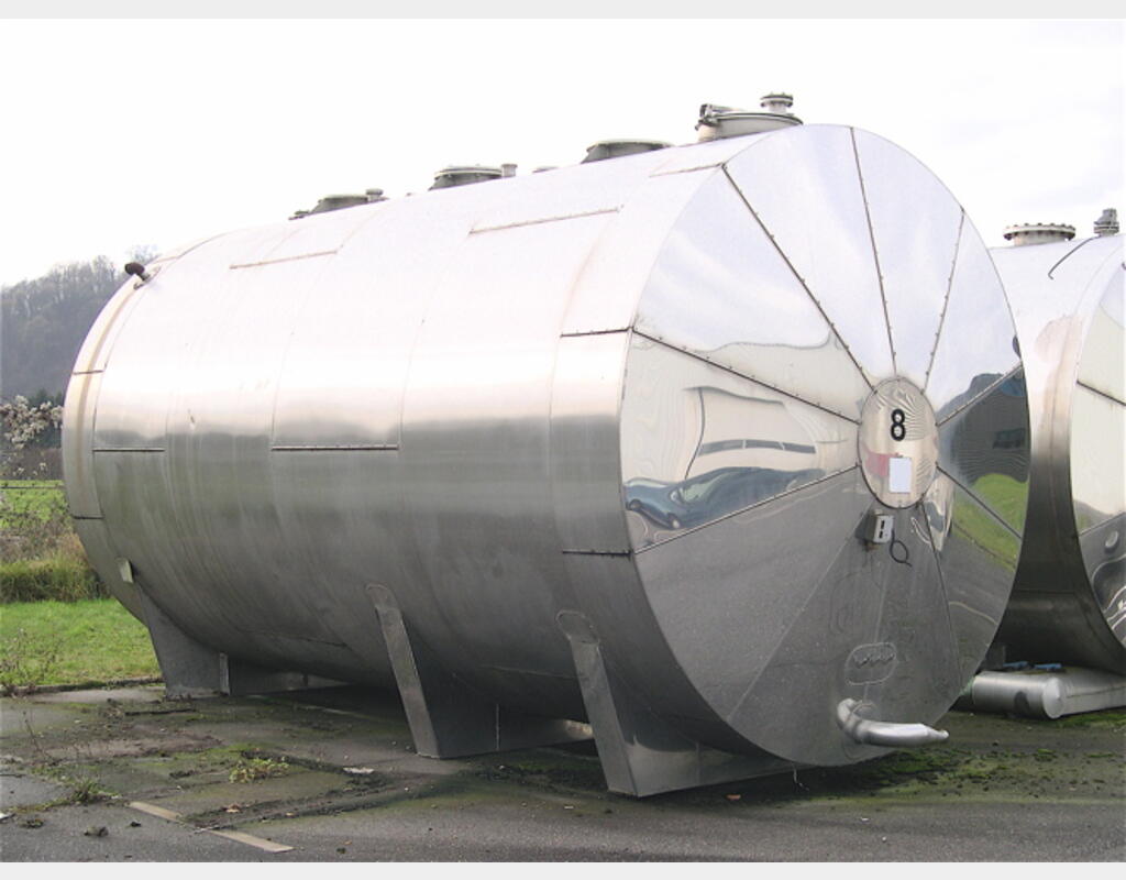 Cuve de mélange, INOX 316L - Cylindrique horizontale sur berceaux