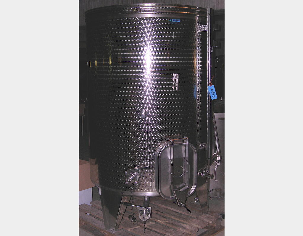 Cuve de stockage, INOX 304 - Cylindrique verticale sur pied