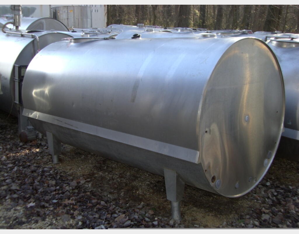 Cuve de stockage, INOX 304L - Cylindrique horizontale sur pieds