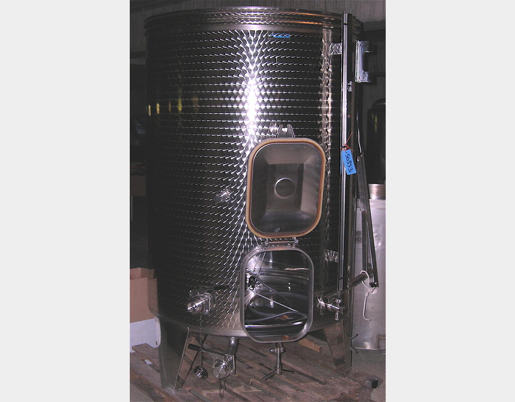 Cuve de stockage, INOX 304 - Cylindrique verticale sur pied