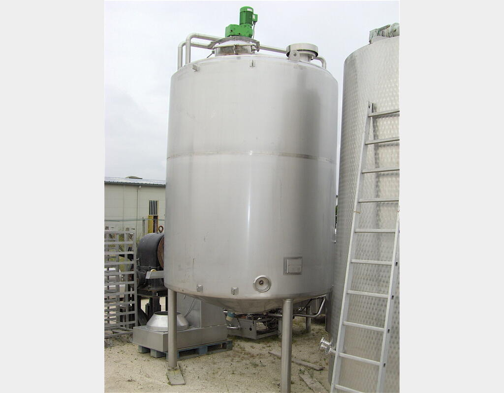 Cuve de mélange, INOX 316L - Cylindrique verticale sur pied