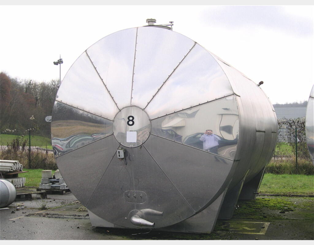 Cuve de mélange, INOX 316L - Cylindrique horizontale sur berceaux