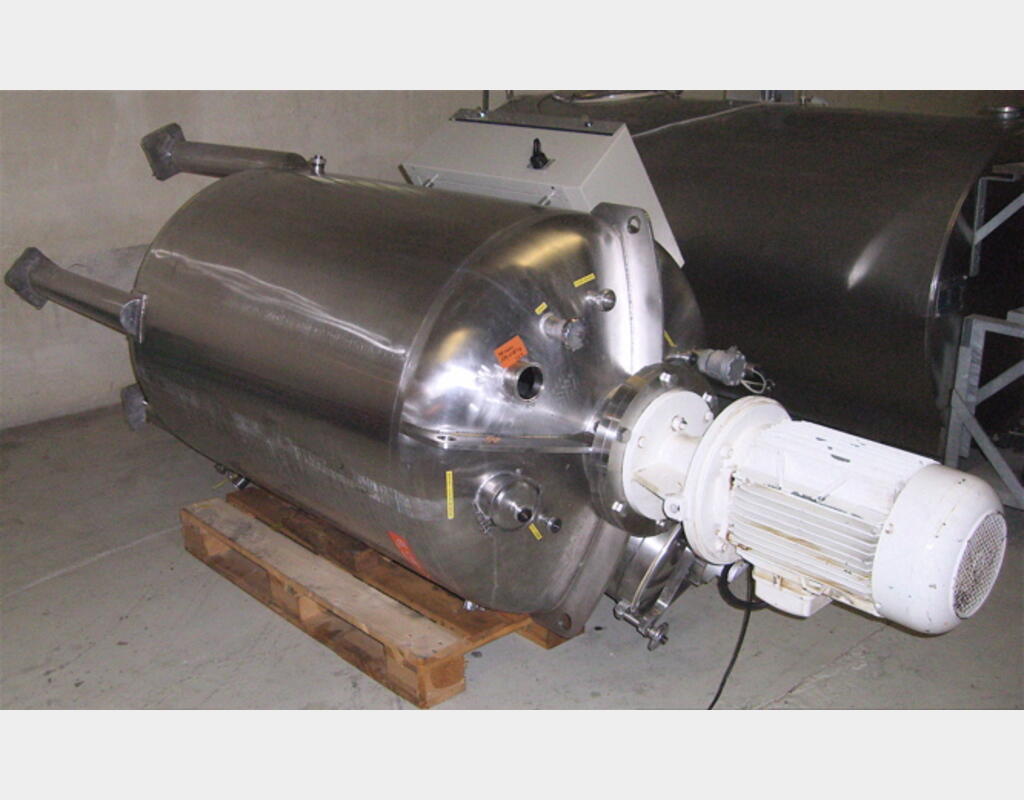 Cuve de mélange, INOX 316L - Cylindrique verticale sur pieds