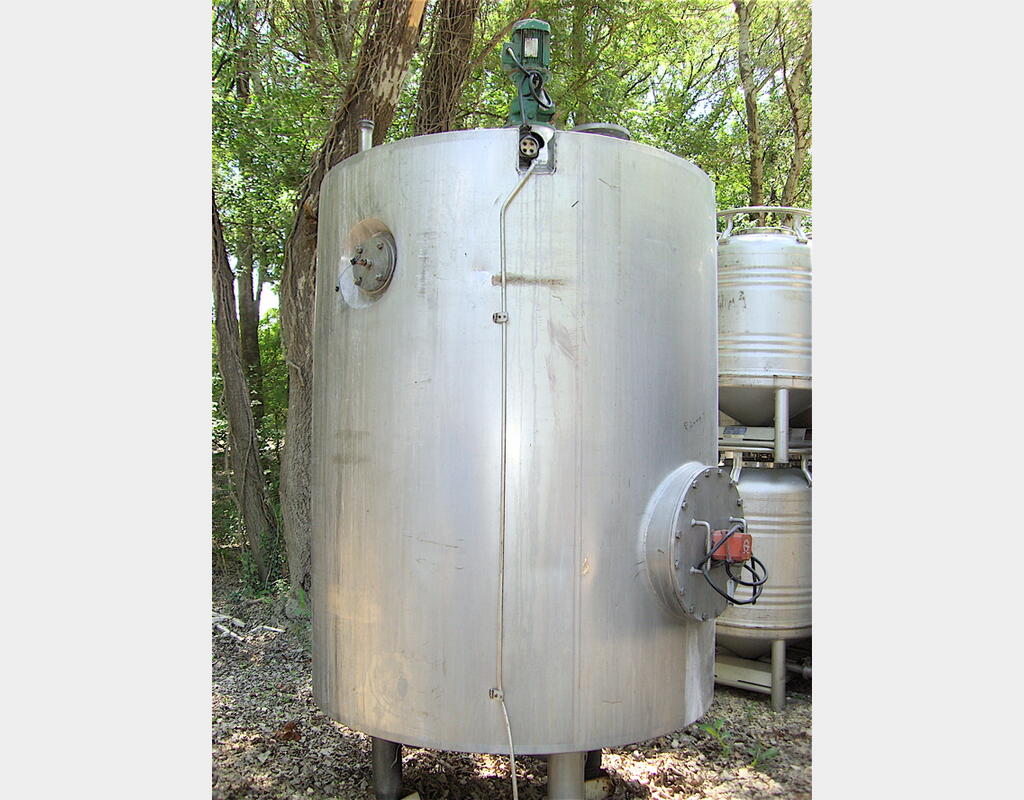 Cuve de stockage, INOX 304 - Cylindrique verticale sur pied