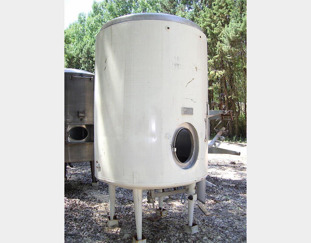 Cuve de stockage, INOX 304 - Cylindrique verticale sur pied