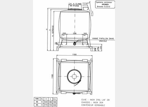 975 L Marque 3C Volume 975 Litres