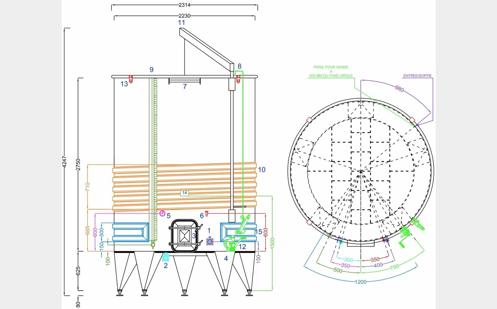 Cuve inox 304 - SPAIPSER10500 105 HL (10 500 Litres) ARSILAC