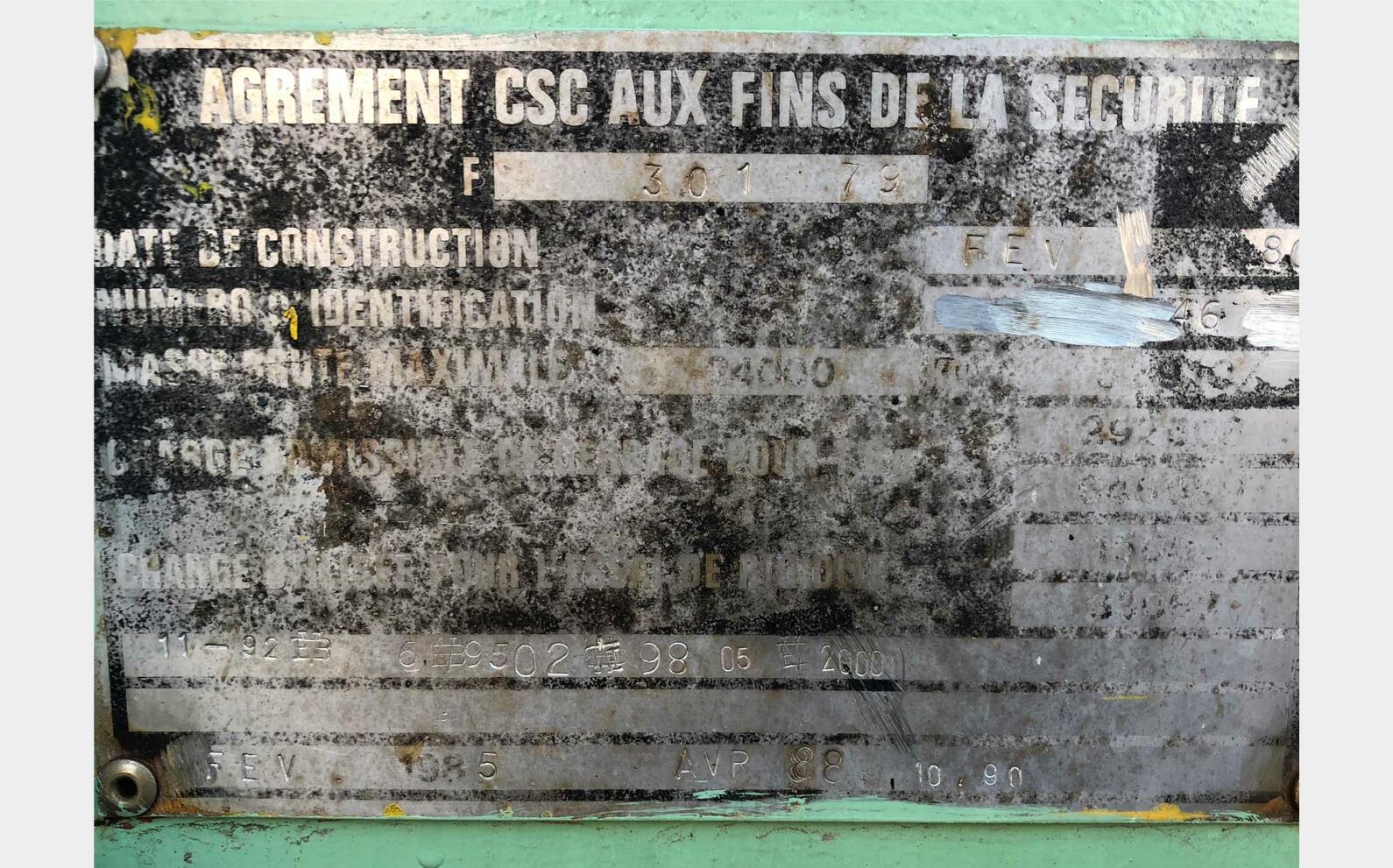 Conteneur INOX 316 Ti isol&eacute;e r&eacute;chauff&eacute; PU0118 Sur chassis acier