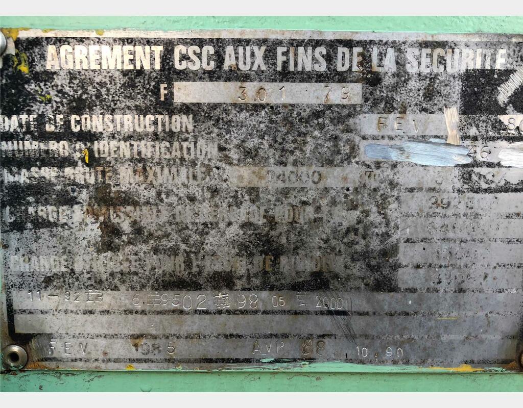 Conteneur inox 316 Ti - Volume : 20000 litres (200 hls)