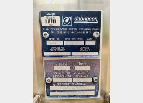 Stainless steel tank - On feet 260 HL (26 000 liters) DABRIGEON