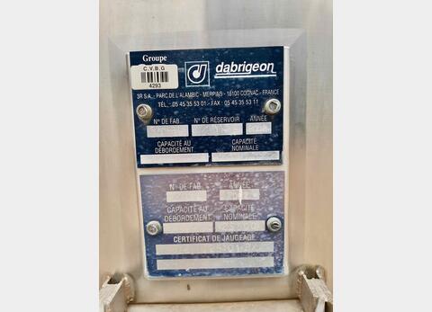 Cuve inox sur pieds 258 HL (25 800 litres) DABRIGEON
