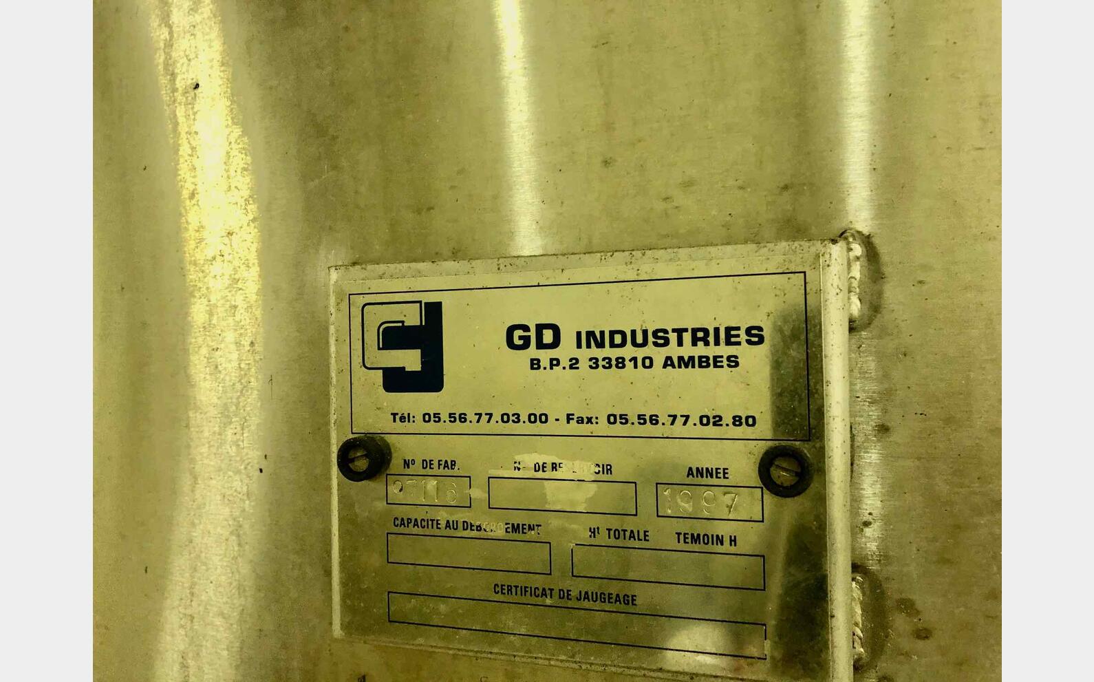 Stainless steel tank 150 HL (15 000 liters) GD INDUSTRIES