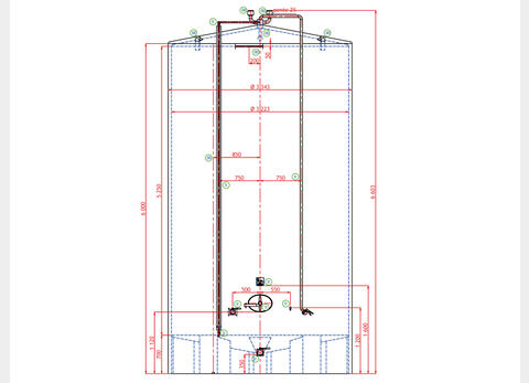 Cuve fond conique sur pieds inox 316L - Avec isolation soudée