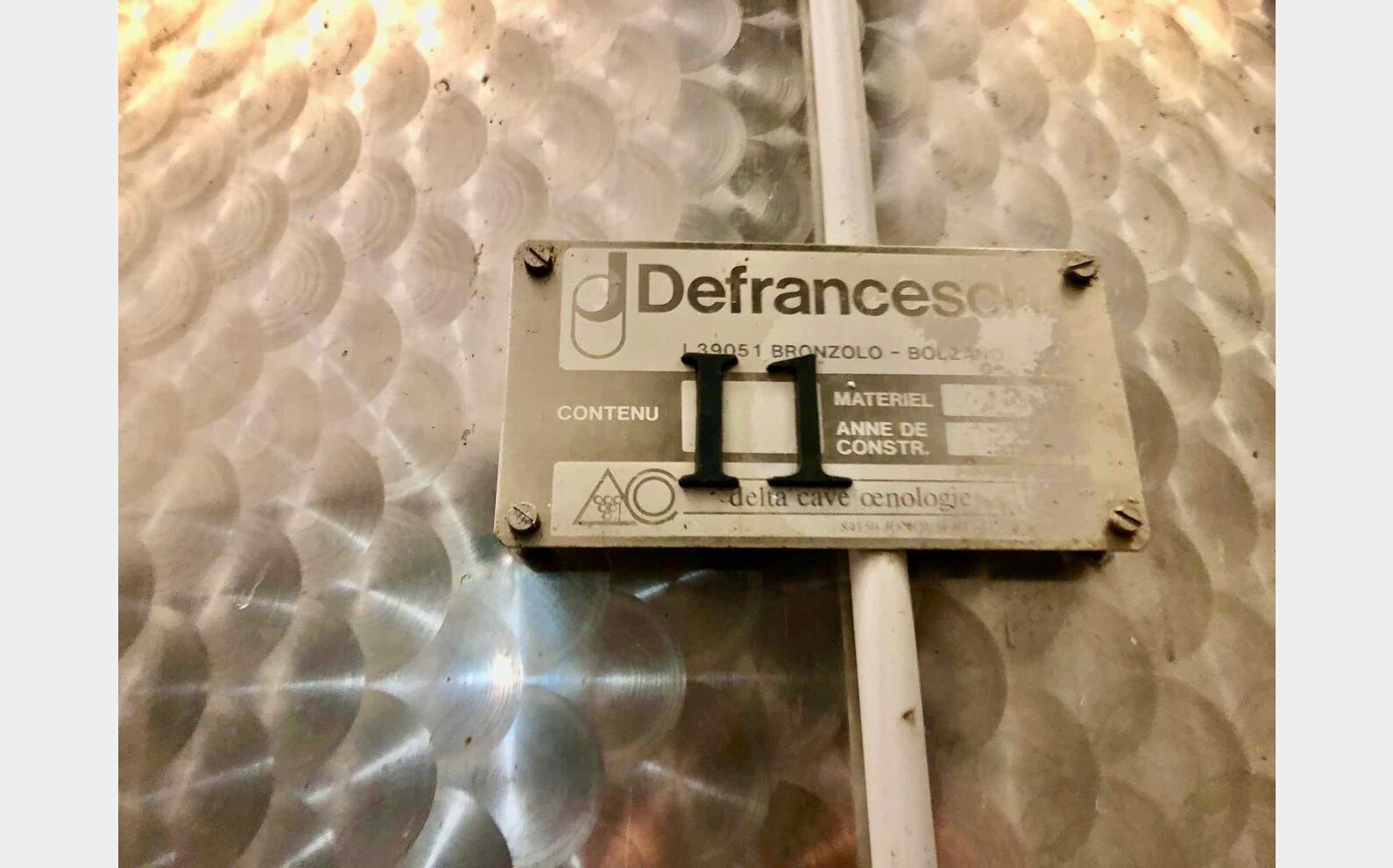 Stainless steel tank - On feet 150 HL (15 000 liters) DEFRANCESCHI